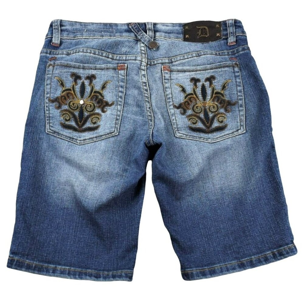 Doll House Womens Jeans Shorts Distressed Decorative Pockets Sz 7 Juniors JH1132